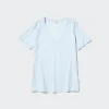 V-ringade T-shirtar i slubbomull för dam V-ringade T-shirtar i slubbomull för dam