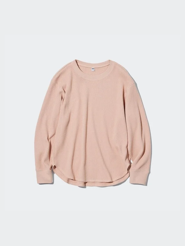 Waffel-T-shirt för dam | Långärmat Waffel-T-shirt för dam | Långärmat
