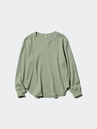 Waffel-T-shirt för dam | Långärmat