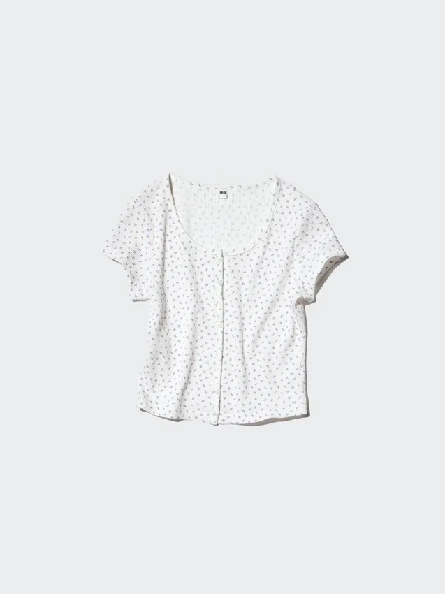 Waffle Full Open Mini T-shirt för dam | Mönster Waffle Full Open Mini T-shirt för dam | Mönster