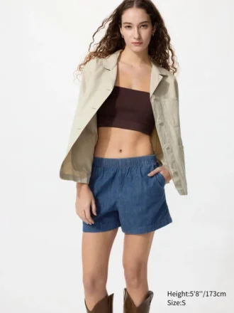 Women’s Cotton Easy Shorts | Denim