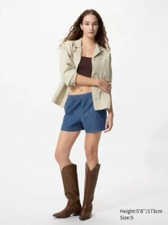 Women’s Cotton Easy Shorts | Denim